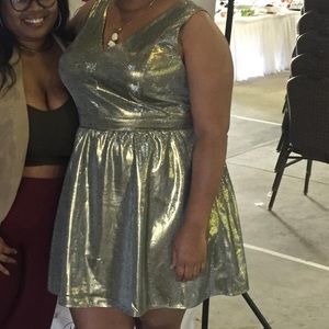 Forever 21 Plus Gold Metallic Dress